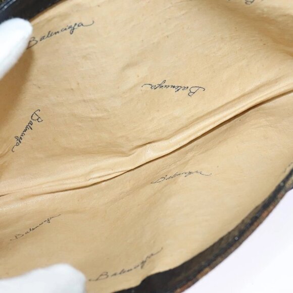 BALENCIAGA BB Shoulder Bag Canvas Navy Gold Auth bs25889 - Picture 13 of 16